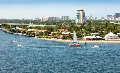 Strandhuizen aan de kust van Fort Lauderdale