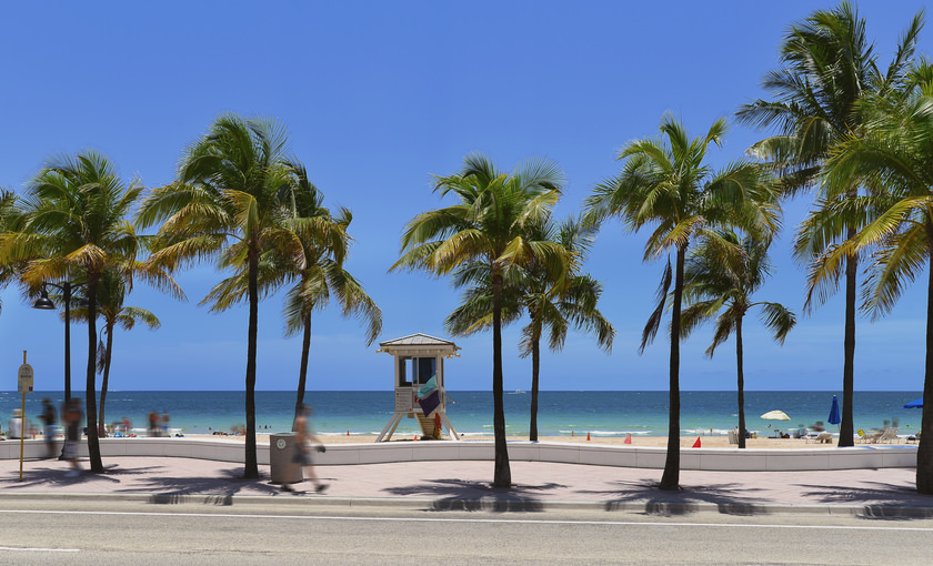 Een strand bij Fort Lauderdale