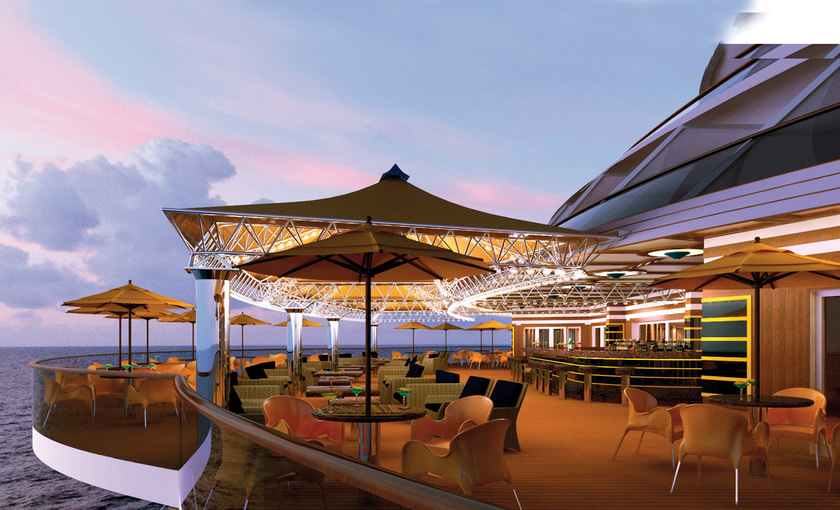 Teodora bar op het dek van Costa Cruises