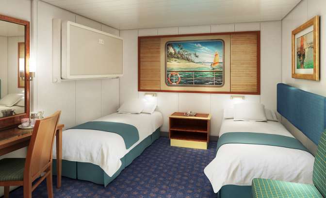 Een binnenhut op de Norwegian Spirit van NCL