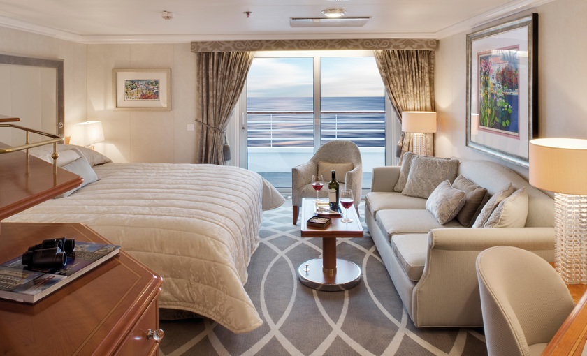 Balkonsuite aan boord van Crystal Symphony