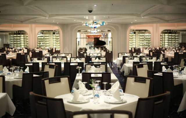 Het restaurant ligt volgens het dekkenplan op dek 4