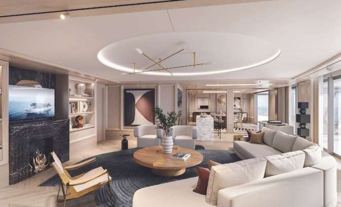 Living room Regent suite Seven Seas Grandeur